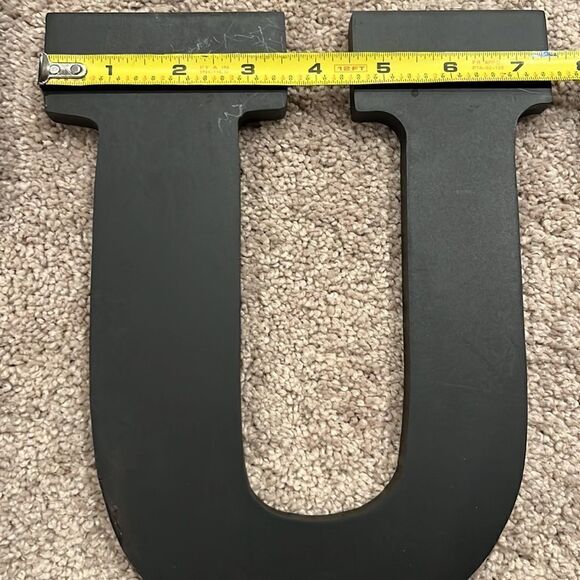 9” Black Block Hanging Capital Letters “FCUS” for Classroom Use with Wall Clock - Picture 13 of 15